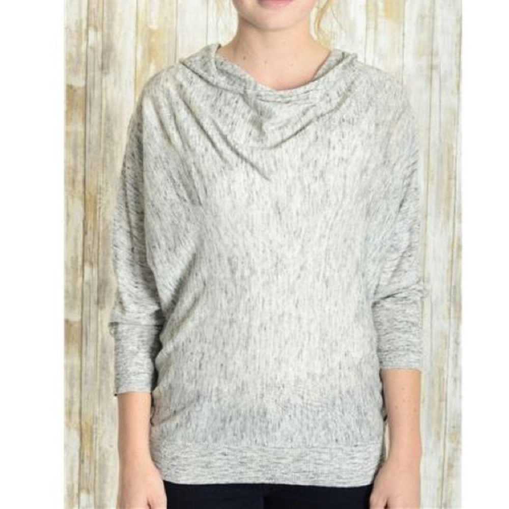 Anthropologie Moth Gray Cowl Neck Sweater Sz XS